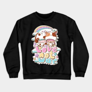 Cat and dog Love not war in kawaii style Crewneck Sweatshirt